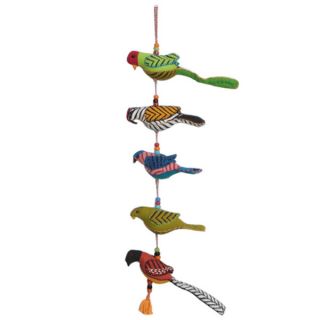 Sitara Hand sewn Five Birds Hanging Ornament (India)