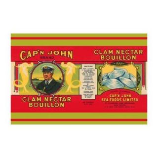 Cap'N John Brand Clam Nectar Bouillon Print (Unframed Paper Poster Giclee 20x29)