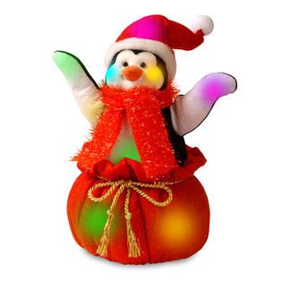 National Tree Company 16In Red Penguin in Christmas Bag with LED