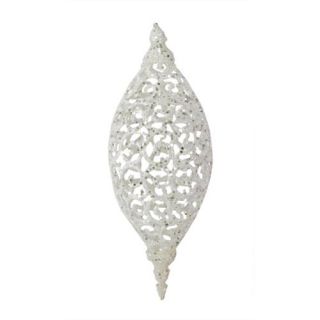 15" Sparkling Whites Glittered Cut Out Finial Christmas Ornament
