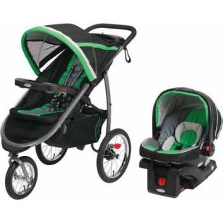 Graco FastAction Fold Jogger Click Connect Jogging Stroller Travel System, Fern