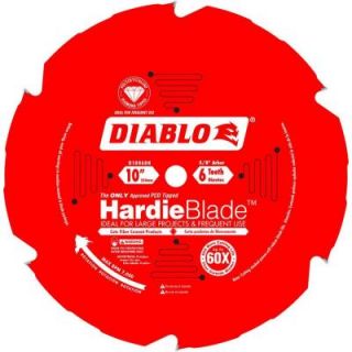 Diablo 10 in. x 6 Tooth Polycrystalline Diamond (PCD) Tipped James Hardie/Fiber Cement Saw Blade D1006DH