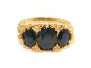 Large High Quality Solid Yellow 9K Gold Natural Sapphire Victorian Designed Ring   Size 11.5   Finger Sizes 5 to 12 Available