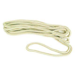 Crown Bolt 1/2 in. x 25 ft. White and Beige Double Braid Nylon Dock Line Rope 65792