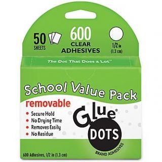 Glue Dots 1/2 Removable Dots School Value Pack 600/Pkg    Home