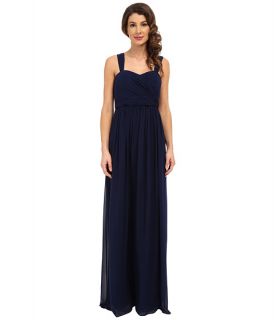Donna Morgan Bailey Draped Side Strapped Gown Midnight