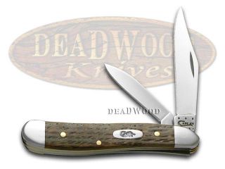 CASE XX Antique River Log Wood Peanut 1/1000 Stainless Pocket Knife Knives