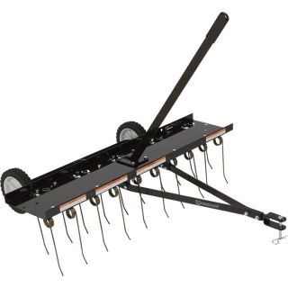 Strongway Tow-Behind Dethatcher — 20 Spring Steel Tines, 40in.W  Dethatchers   Rakes