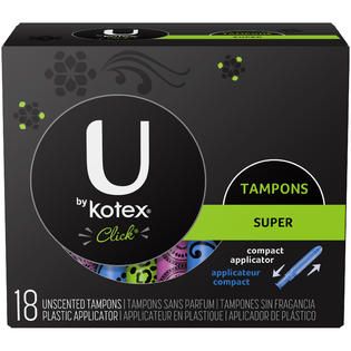 Kotex Click Super Unscented Tampons 18 CT BOX   Health & Wellness