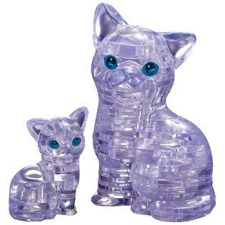 Bepuzzled  3D Crystal Puzzle   Cat with Kitten 49 Pcs