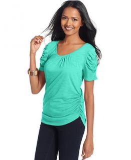 Style&co. Short Sleeve Ruched Tee   Tops   Women