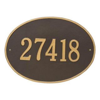 Whitehall Products Hawthorne Estate Oval Bronze/Gold Wall 1 Line Address Plaque 2926OG