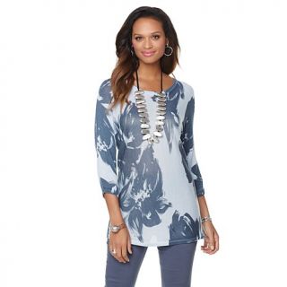Marla Wynne Graphic Floral Print Sweater   7948122