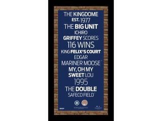 Seattle Mariners Subway Sign Wall Art 9.5x19 Frame w/ Authentic Dirt from Safeco Field
