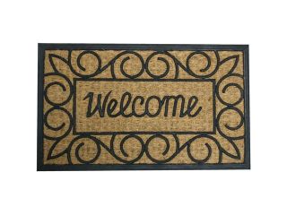 Welcome Home Again Outdoor Coco Rubber Door Mat   18" x 30" Welcome Door Mat   Entryway & Halls