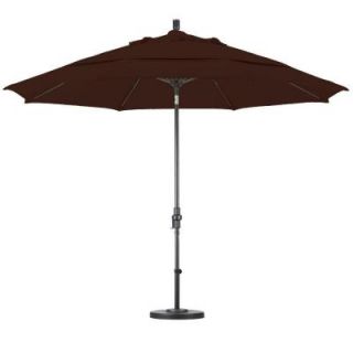 California Umbrella 11 ft. Fiberglass Collar Tilt Double Vented Patio Umbrella in Mocha Pacifica GSCUF118117 SA32 DWV