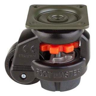 Foot Master 1 5/8 in. Nylon Wheel Top Plate Leveling Caster with Load Rating 110 lbs. GD 40F BLK