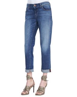 Eileen Fisher Stretch Boyfriend Jeans, Aged Indigo, Womens