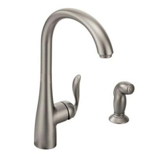 MOEN Arbor High Arc Single Handle Standard Kitchen Faucet with Side Sprayer in Spot Resist Stainless 7790SRS