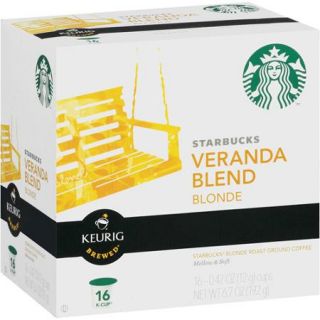 Starbucks Blonde Ground Coffee Keurig K Cups, Veranda Blend, 16ct
