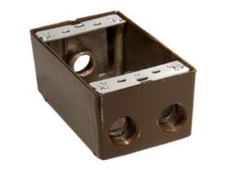 Morris Products 36034 Weatherproof Boxes   One Gang 18 Cubic Inch Capacity   4 Outlet Holes 0.5 In. Bronze