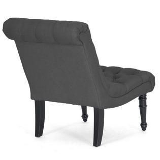 Baxton  Caelie Gray Linen Modern Lounge Chair