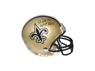 Willie Roaf signed New Orleans Saints Riddell Mini Helmet HOF 2012