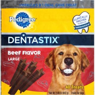 PEDIGREE DENTASTIX Beef Flavor Large Treats for Dogs   Value Pack 2.08 Pounds 40 Treats