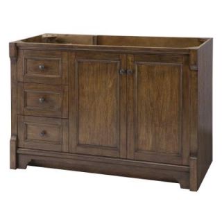 Home Decorators Collection Creedmoor 48 in. W x 34 in. H Vanity Cabinet Only in Walnut Left Hand Drawers CDNV4821L