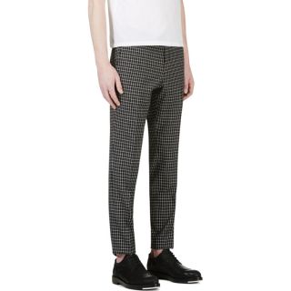 Tiger of Sweden Black & White Wool Check Trousers