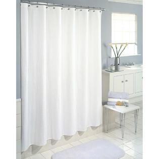 Essential Home  Waffle Wave Fabric Shower Curtain   White