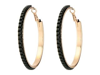 Guess Chain Wrapped Hoop Earrings Rose Gold Matte Jet