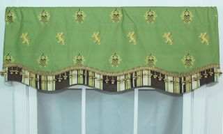 Flower Pot Embroidered Green Valance   13652034   Shopping