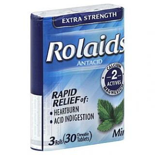 Rolaids Antacid, Extra Strength, Chewable Tablets, Mint , 3   10