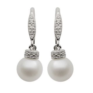 Pearls For You Sterling Silver White Freshwater Button & Drop Pearl