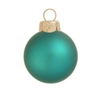 40ct Matte Teal Green Glass Ball Christmas Ornaments 1.5" (40mm)
