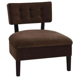 Ave Six Curves Velvet Accent Chair in Spring Chocolate CVS263 C12