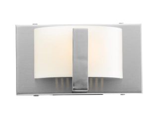 Access Lighting Oracle Wall & Vanity   1 Light Brushed Steel Finish w/ Opal Glass Brushed Steel Bathroom Lighting