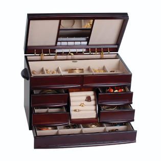 Mele & Co. Monarch Wooden Jewelry Box in Dark Walnut Finish alternate