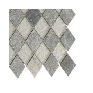 Splashback Tile Tectonic Diamond Green Quartz Slate and White Gold Glass Floor and Wall Tile   6 in. x 6 in. Tile Sample R6D5 STONE MOSAIC TILE