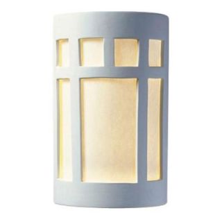 Justice 1 Light Outdoor Prairie Window Ceramic Bisque LED Wall Sconce JDW06091000L30BS