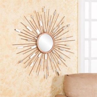 Southern Enterprises Starburst Mirrored Wall Sculpture in Painted Gold