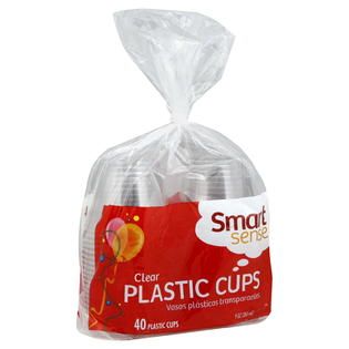 Smart Sense  Plastic Cups, Clear, 9 oz, 40 cups