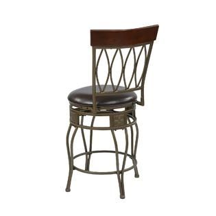 OSP Designs  24 Cosmo Metal Swivel Barstool in Espresso Faux Leather