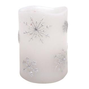 Flameless LED Candle Embossed Snowflake   Seasonal   Christmas