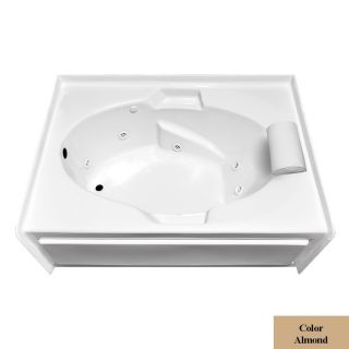 Laurel Mountain Skirted Alcove Everson V Almond Acrylic Oval in Rectangle Whirlpool Tub (Common 42 in x 60 in; Actual 22 in x 42 in x 60 in)