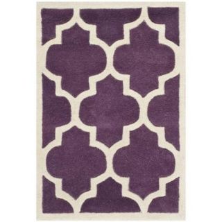 Safavieh Handmade Moroccan Purple Wool Rug with Cotton Canvas Backing (2' x 3')