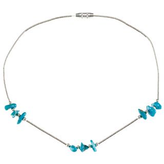 Southwest Moon Liquid Metal Turquoise Chip 10 inch Anklet