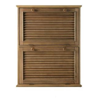 Home Decorators Collection Shutter 39 Gal. Weathered Oak Wood Recycle Bin 1157520930