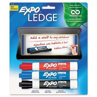 EXPO  ® Mountable Whiteboard Ledge with 3 Markers, Pack